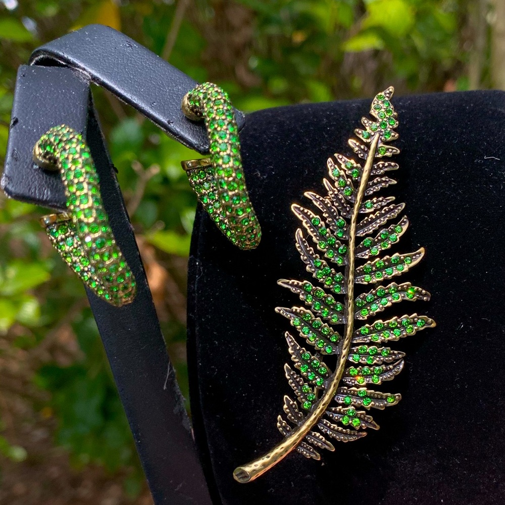 Heidi Daus Elegant Wild Fern Pin and Earrings!